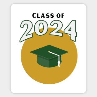 Class of 2024 Green and Gold School Colors Sticker